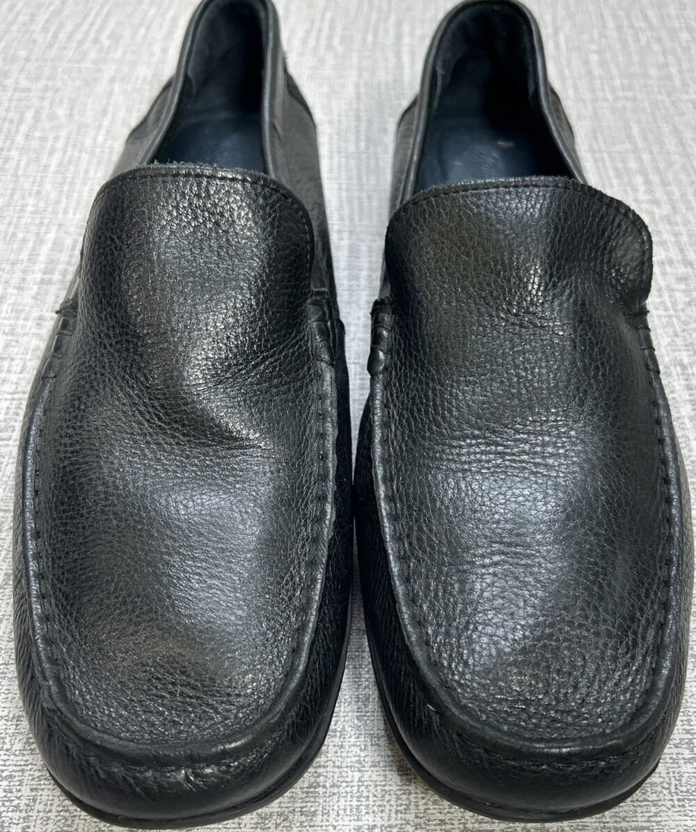 Tommy Bahama Black Leather Nassau Venetian Drivers Slip On Loafer Shoes Size 13D